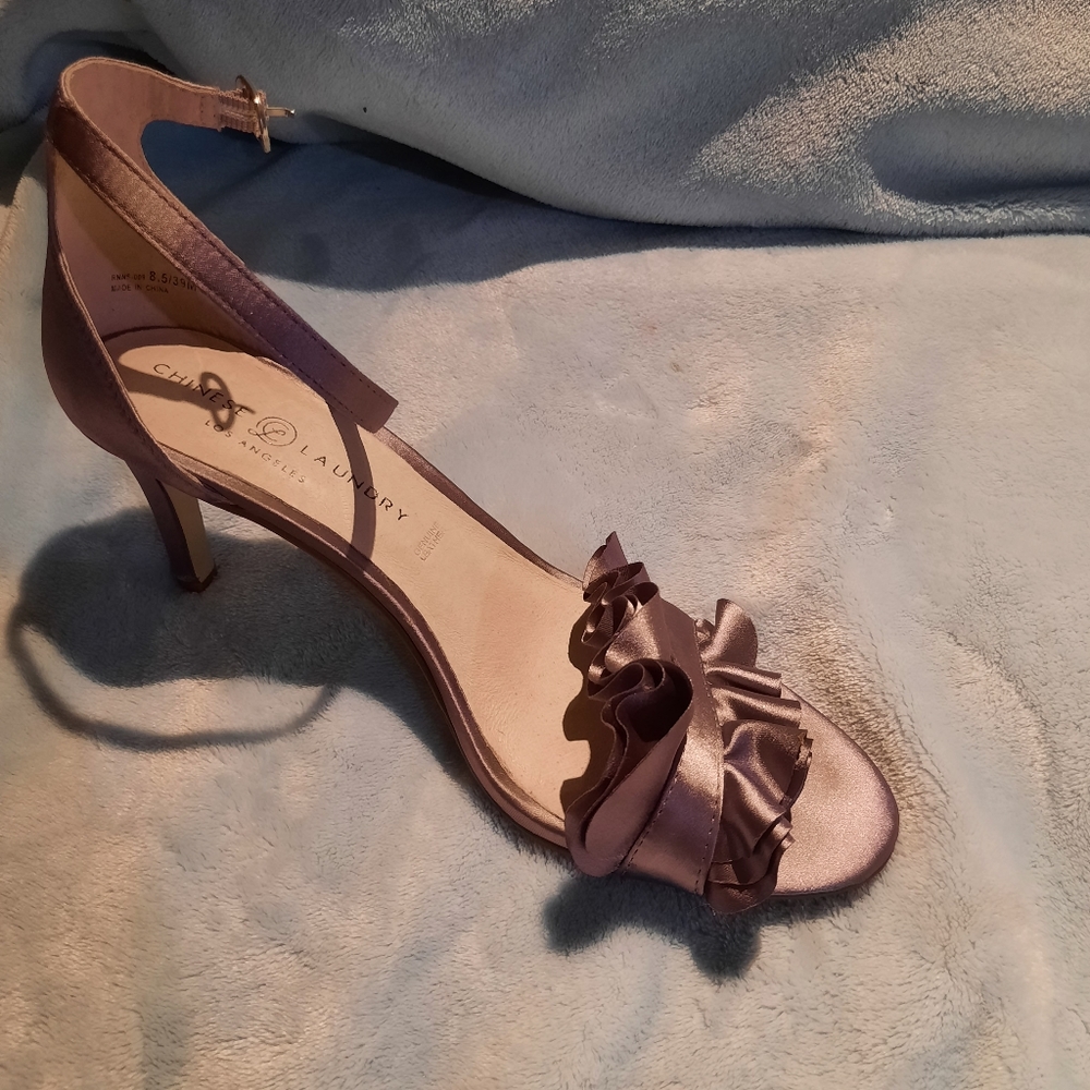 chinese laundry purple satin heels